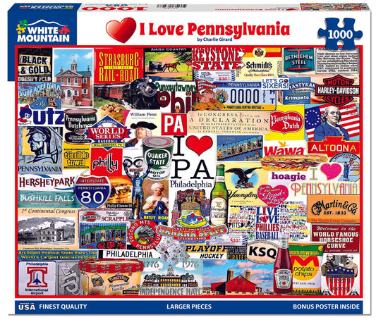 I Love Pennsylvania (1413pz) - 1000 Piece Jigsaw Puzzle
