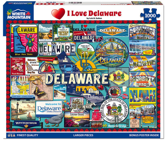 I Love Delaware (2108pz) - 1000 Piece Jigsaw Puzzle